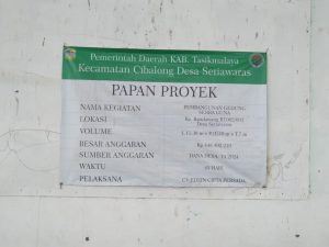 KETUA GMKT GERAKAN MAHASISWA KABUPATEN TASIKMALAYA MEMINTA INSPEKTORAT KABUPATEN TASIKMALAYA PERIKSA PEMBANGUNAN GOR DESA SETIAWARAS